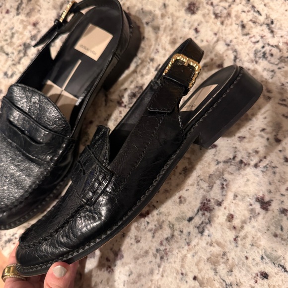 Dolce Vita Women's Black Hardi Midnight Crinkle Patent Loafer Size 7.5 - Picture 3 of 5